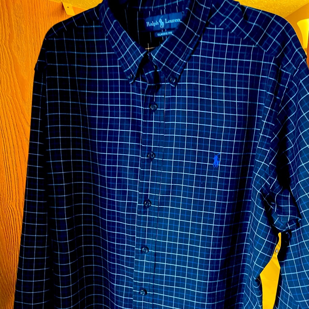 Ralph Lauren polo long-sleeve button down shirt.